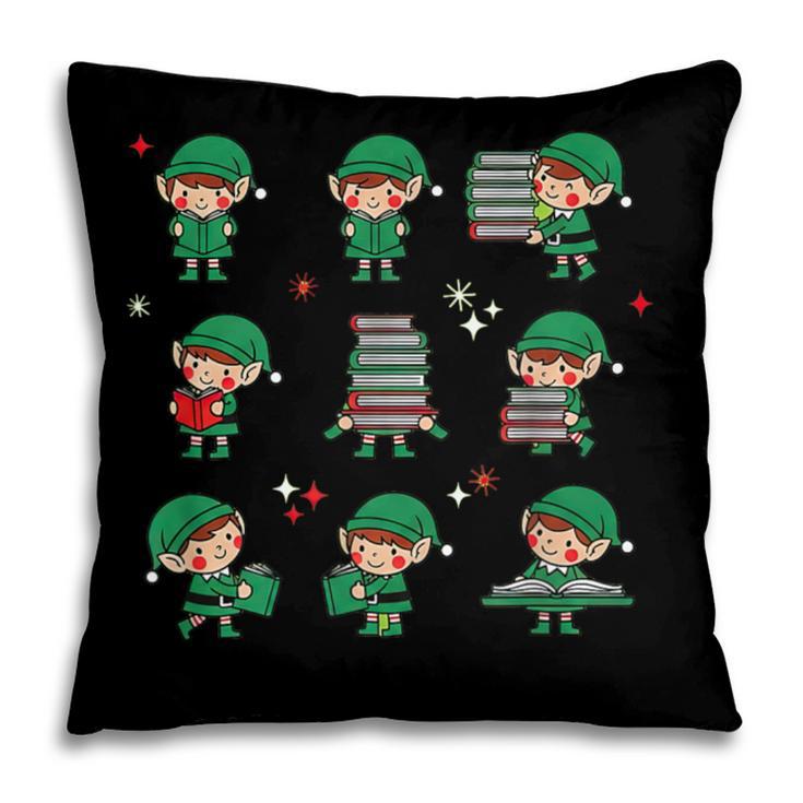 Librarian Book Lover Christmas Elf Reading Joy Pillowcase