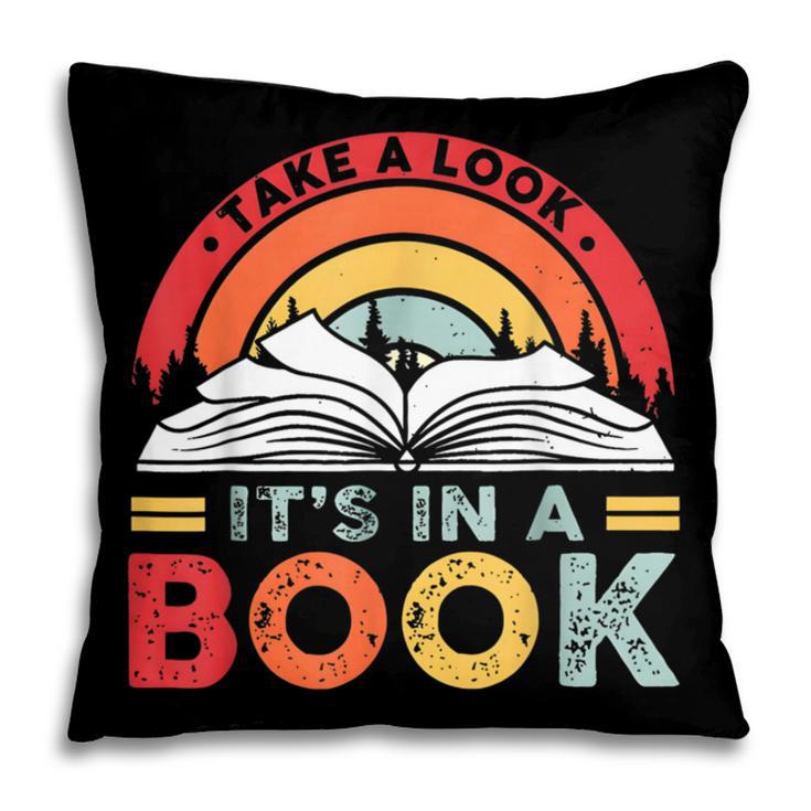 Take A Look It's In A Book Reading Book Vintage Rainbow Pillowcase