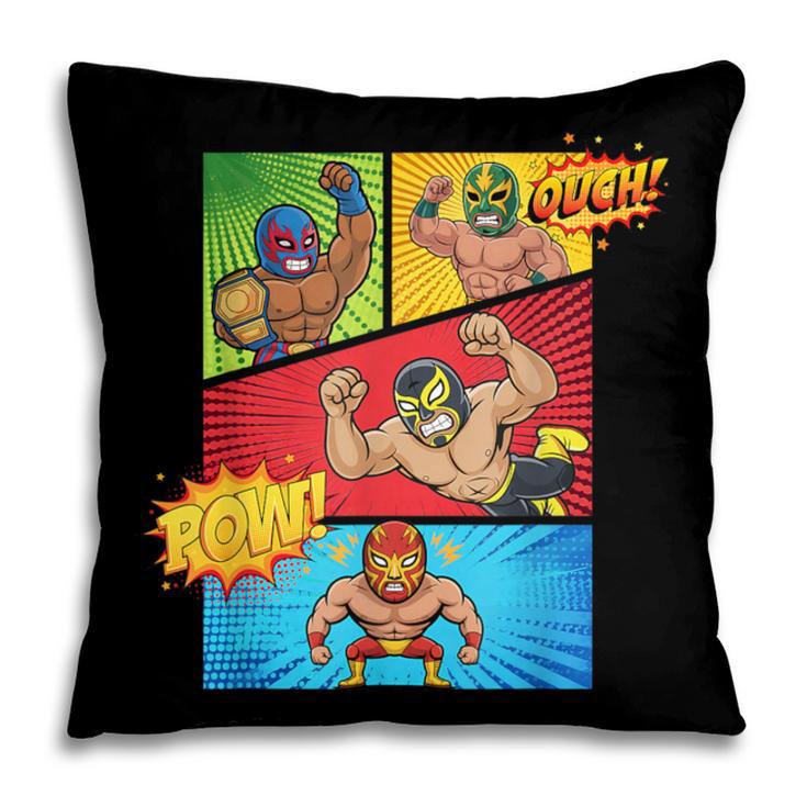 Lucha Libre Comic Book Mexican Wrestling Cartoon Wrestler Pillowcase