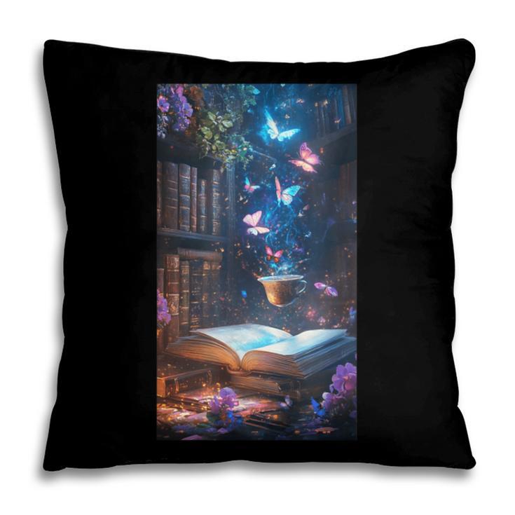 Magic Books Butterflies Fantasy Nature Tea Enchanting Pillowcase