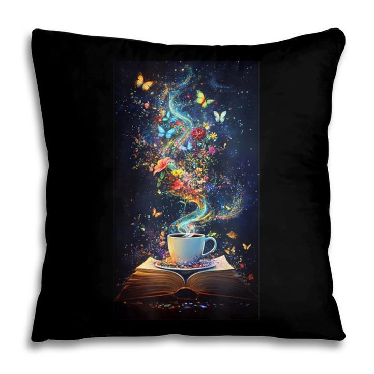 Magical Book Floral Coffee Books Nature Fantasy Pillowcase