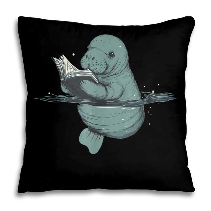 Manatee Reading Book Bookworm Manatees Ocean Animal Lover Pillowcase