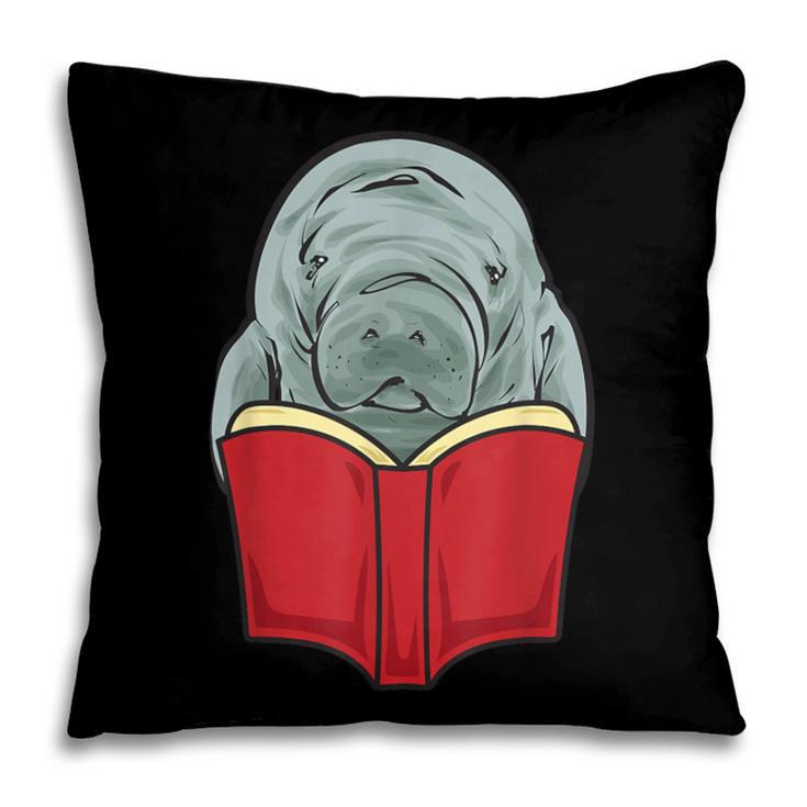 Manatee Reading Books Sea Animal Manatee Pillowcase