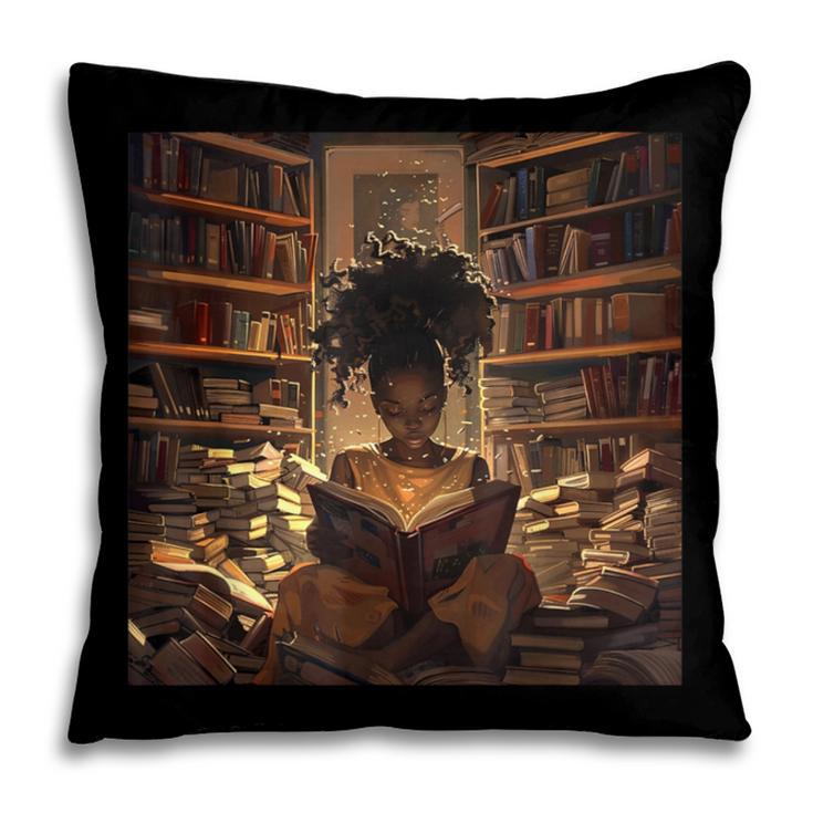 Melanin Afro Women Educated Reading Book History Pillowcase