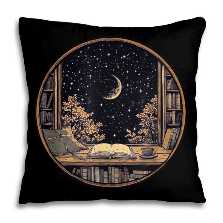 Moon Book Bookshelf Library Coffee Cup Star Stars Pattern Pillowcase