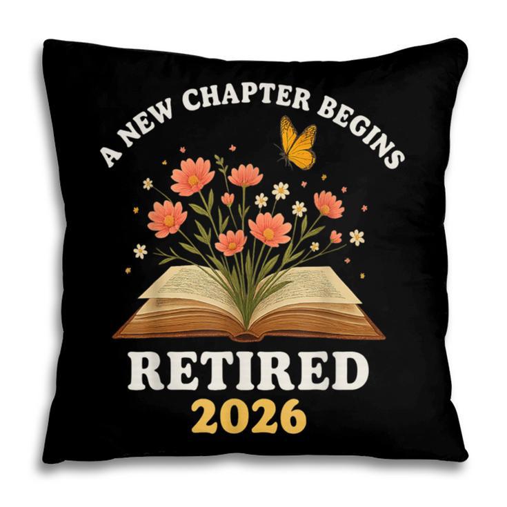 A New Chapter Begins Retired 2026 Floral Book Butterfly Tee Pillowcase