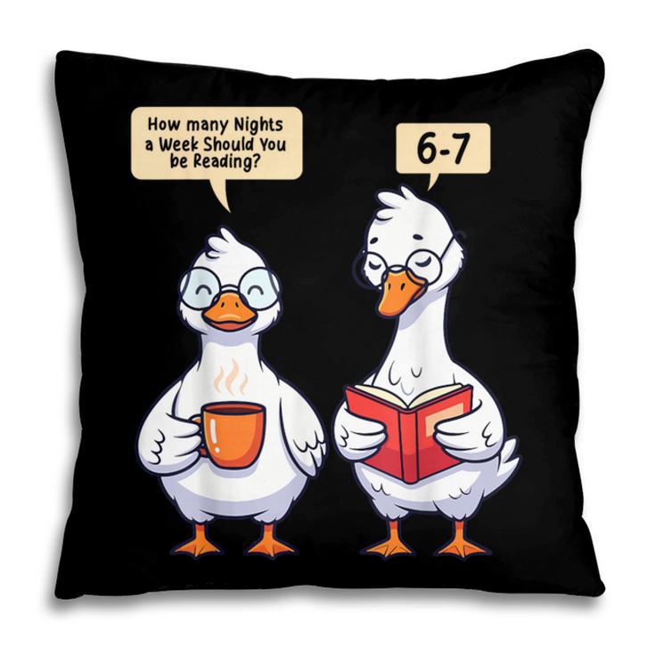 How Many Nights Reading Goose Book Lover Reader Pillowcase