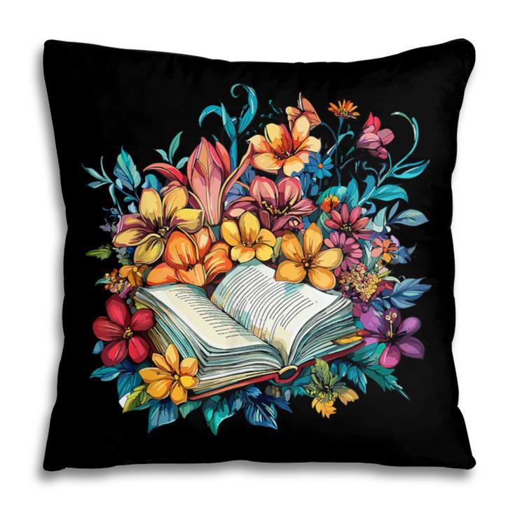 Open Book With Colorful Floral Reading Magic Pillowcase