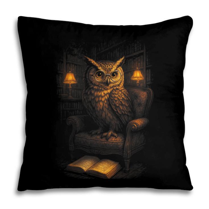 Owl Library Books Wisdom Reading Vintage Scholar Pillowcase