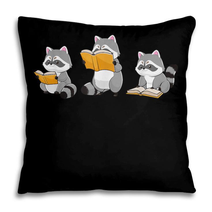 Raccoons Reading Books Raccoon Bookish Bookworm Raccoon Book Pillowcase