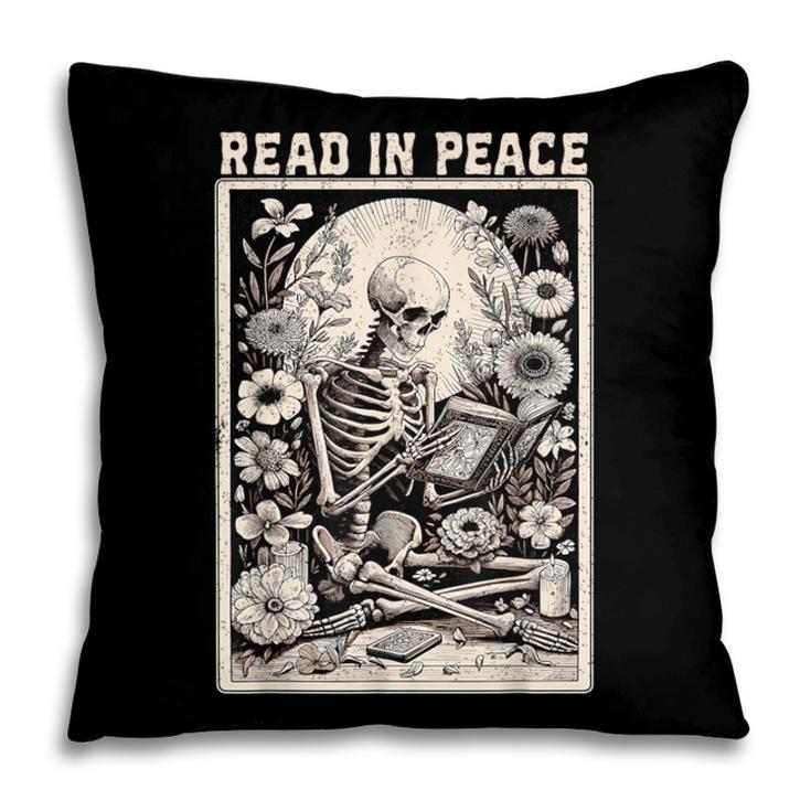 Read In Peace Skeleton Book Lover Bookworm Book Pillowcase