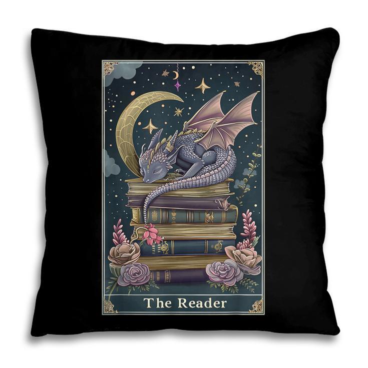 The Reader Tarot Card Book Dragon Romantasy Fantasy Bookish Pillowcase The Reader Tarot Card Book Dragon Romantasy Fantasy Bookish Pillowcase