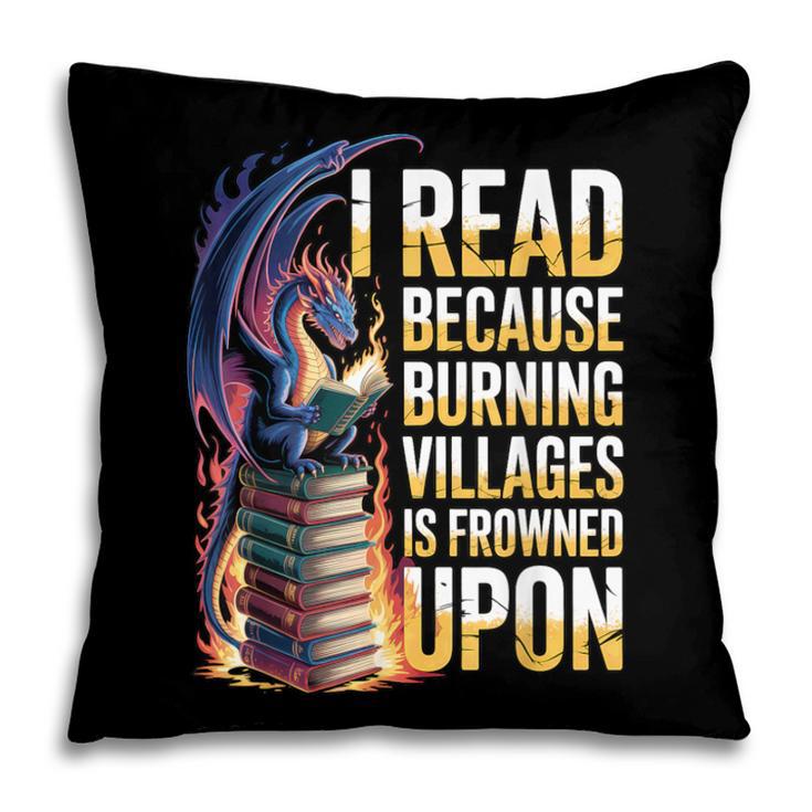 Reading Bookish Dragon Fantasy Pillowcase