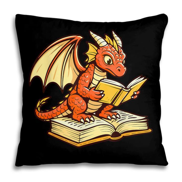 Reading Dragon Book Lover Bookworm Reader Pillowcase