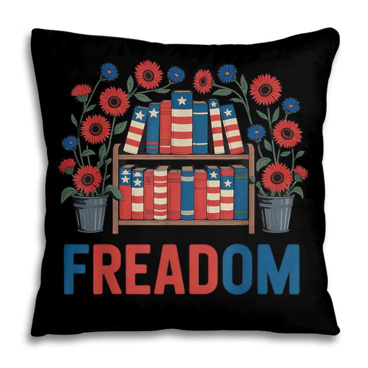 Reading Freadom Freedom Book Lover 4th Of July Men Women Pillowcase