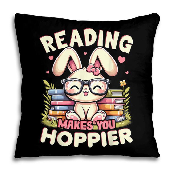 Reading Makes You Hoppier Bunny Book Fans Toddler Kid Pillowcase Reading Makes You Hoppier Bunny Book Fans Toddler Kid Pillowcase