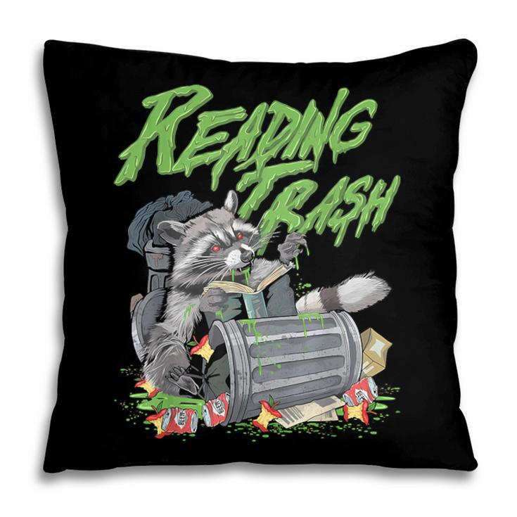 Reading Trash Racoon Bookworm Bookish Librarian Book Lover Pillowcase