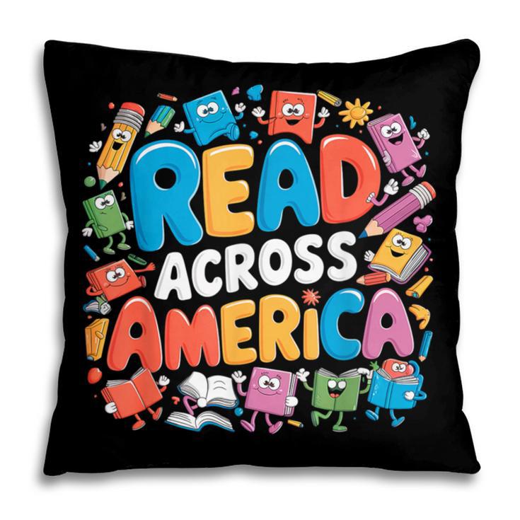 Reads Across Tee America Books Reader Reading Teacher Pillowcase
