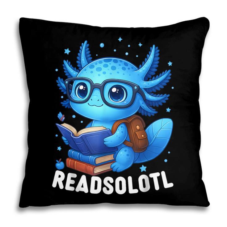 Readsolotl Blue Kawaii Axolotl Book Lover Reading Pillowcase Readsolotl Blue Kawaii Axolotl Book Lover Reading Pillowcase