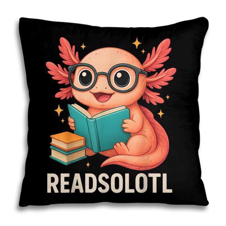 Readsolotl Kawaii Axolotl Reading Book Lover Pillowcase