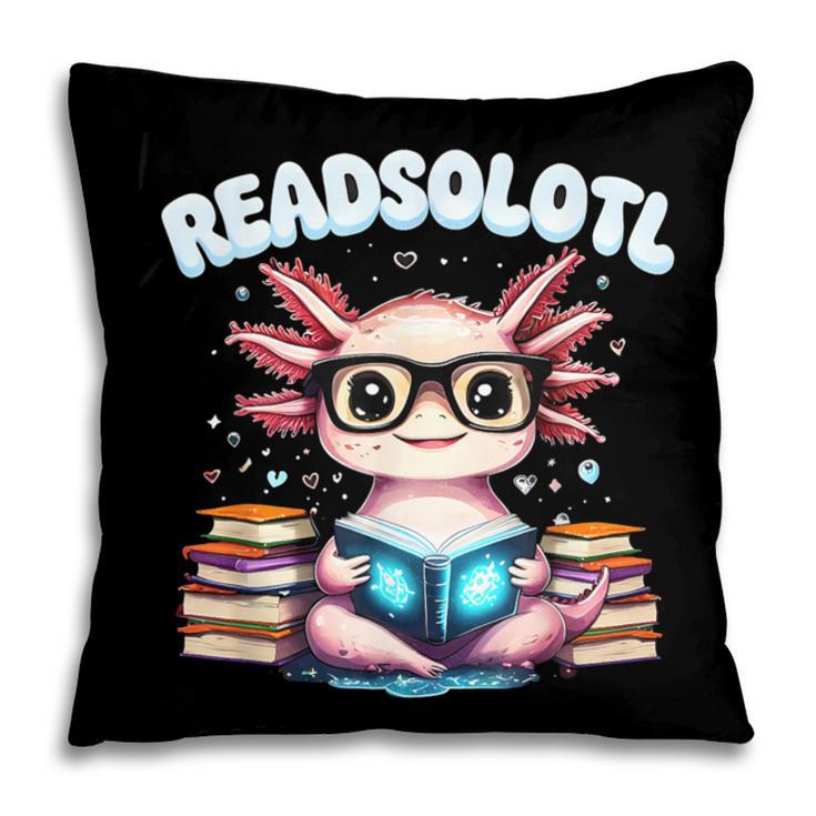 Readsolotl Pink Kawaii Axolotl Read Book Lover Reading Pillowcase
