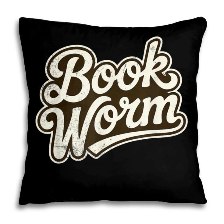 Retro Book Worm Reading For Book Lovers Pillowcase