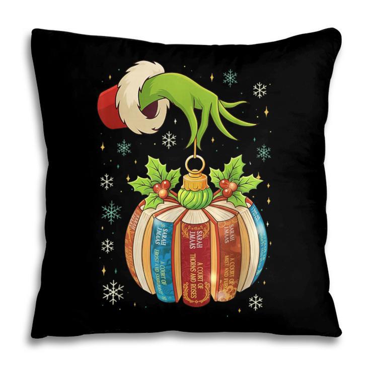 Retro Christmas Ornament Book Christmas Teacher Librarian Pillowcase