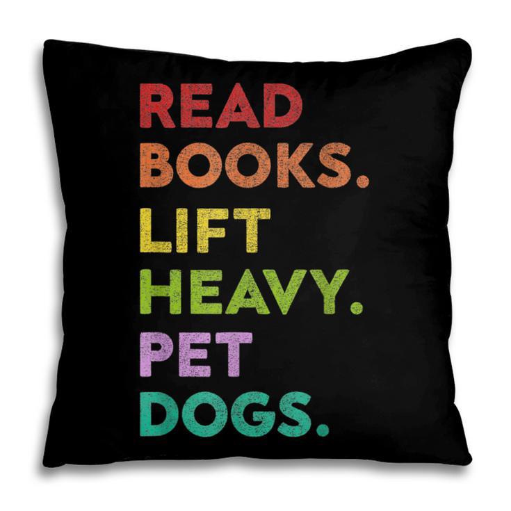 Retro Read Books Lift Heavy Pet Dogs Gym Book Lover Pillowcase Retro Read Books Lift Heavy Pet Dogs Gym Book Lover Pillowcase