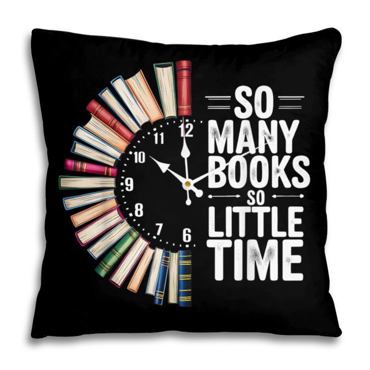 Retro So Many Books Little Time Book Clock Reading Pillowcase