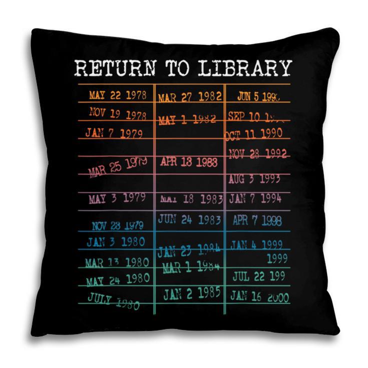 Return To Library Card Book Due Date Bookish Reading Pillowcase