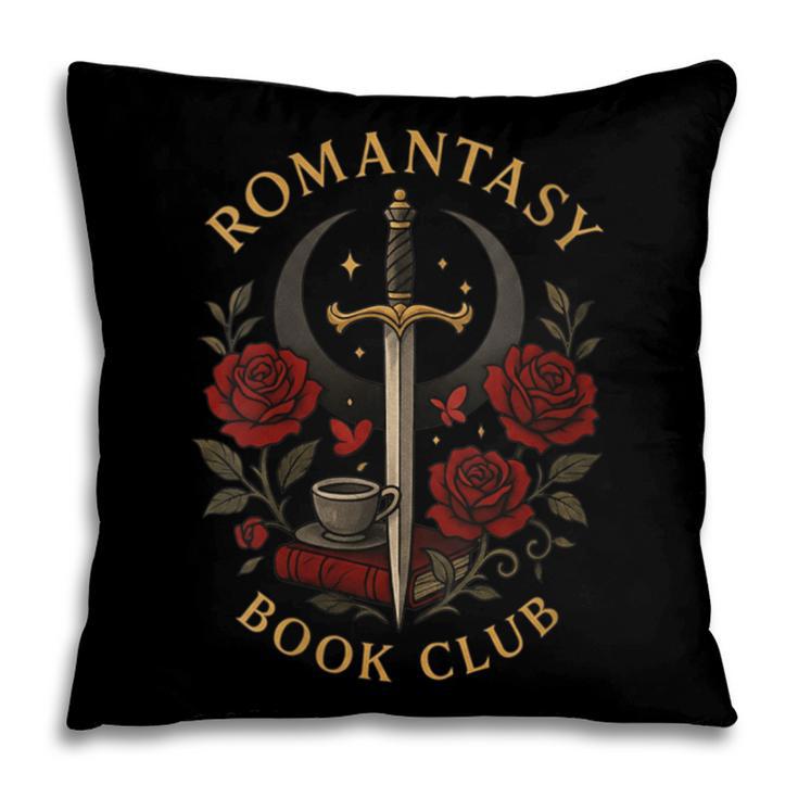 Romantasy Book Club Coffee Sword Roses Pillowcase