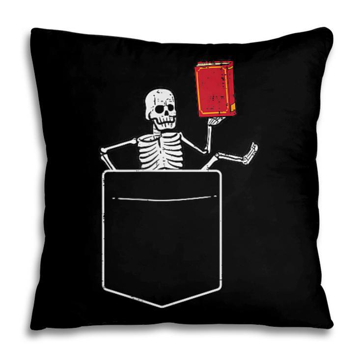 Skeleton Books Read Book Reading Librarian Across America Pillowcase