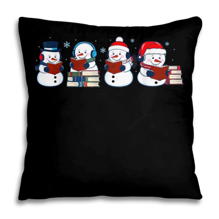 Snowman Reading Books Teacher Librarian Bookworm Christmas Pillowcase Snowman Reading Books Teacher Librarian Bookworm Christmas Pillowcase