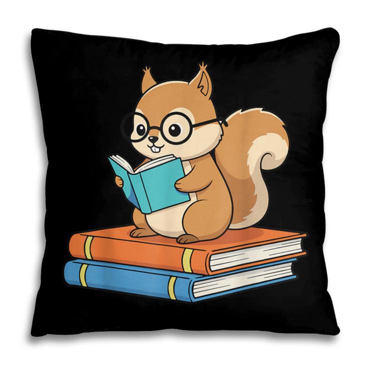 Squirrel Reading Book Glasses Bookworm Librarian Pillowcase