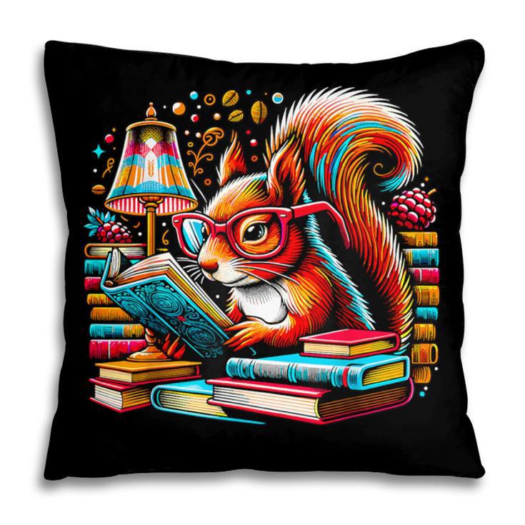 Squirrel Reading a Book Lover Bookworm Pillowcase Squirrel Reading a Book Lover Bookworm Pillowcase