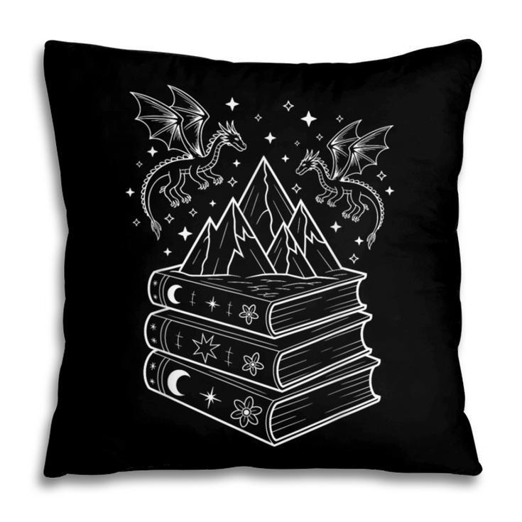 Stack Of Books And Dragons Bookworm Fantasy Books Lover Pillowcase