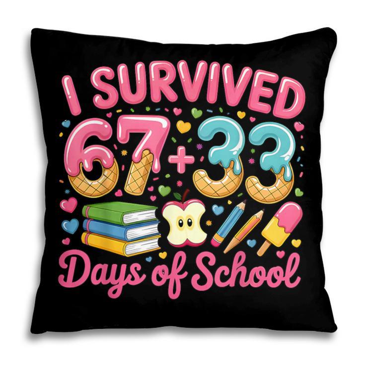 Survived 67 Days Of School Ice Cream Drip Apple Pencil Book Pillowcase Survived 67 Days Of School Ice Cream Drip Apple Pencil Book Pillowcase