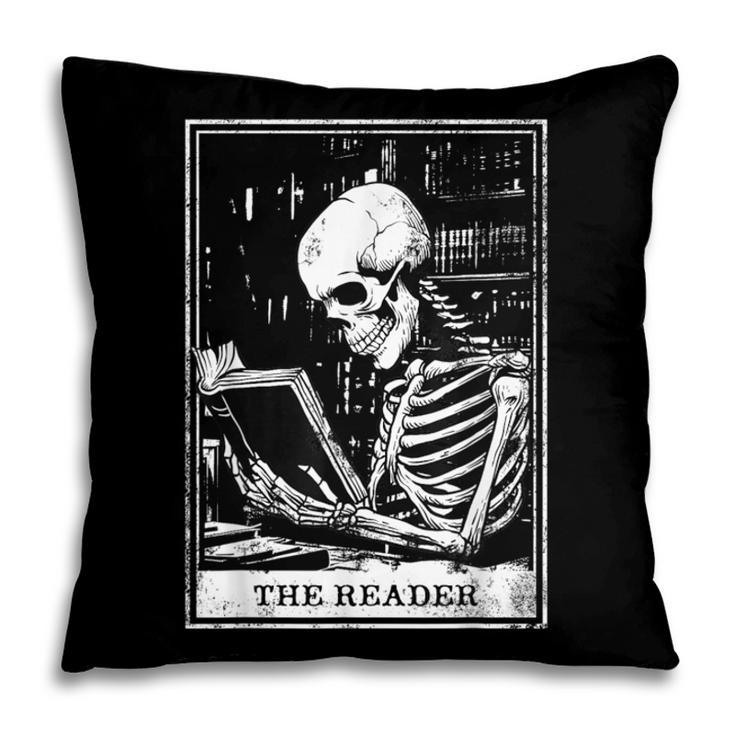 Tarot Card Shirt The Reader Tarot Skeleton Reading Book Pillowcase