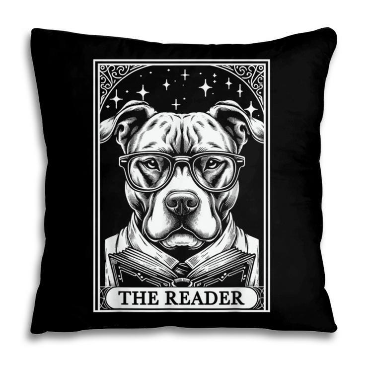 Tarot Card Vintage Pit Bull Pittie Dog Book Lover The Reader Pillowcase