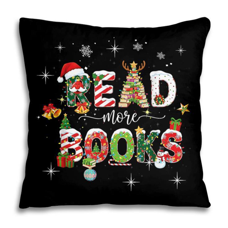 Teacher Read More Books Christmas Reading Bookworm Librarian Pillowcase