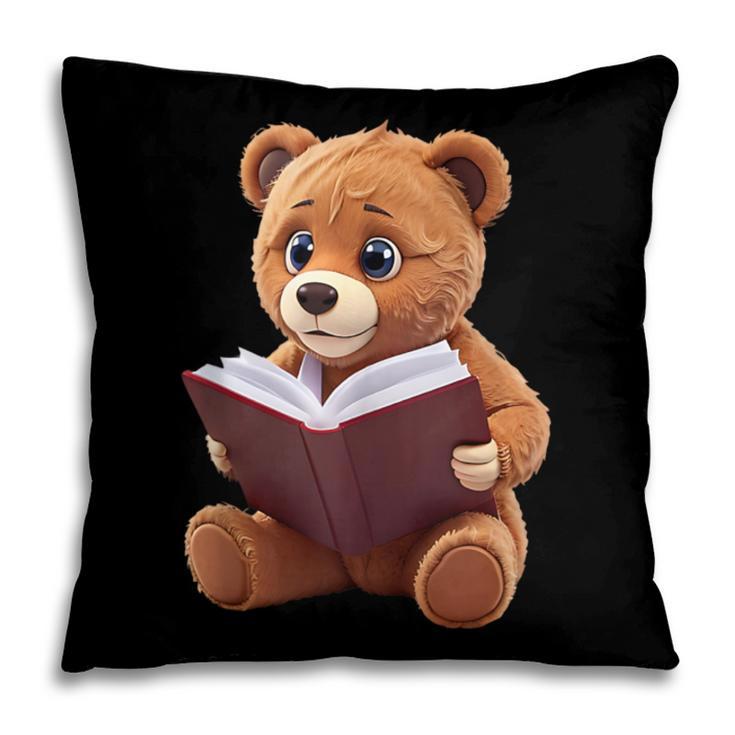 Teddy Bear Reading a Book Pillowcase