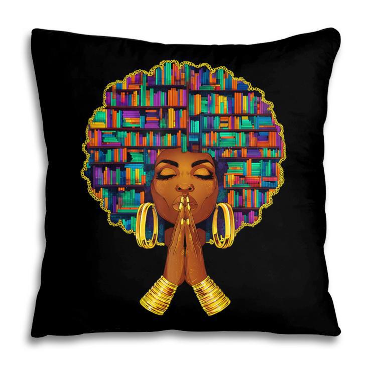 History Month Afro Women Book Lover Librarian Teacher Pillowcase