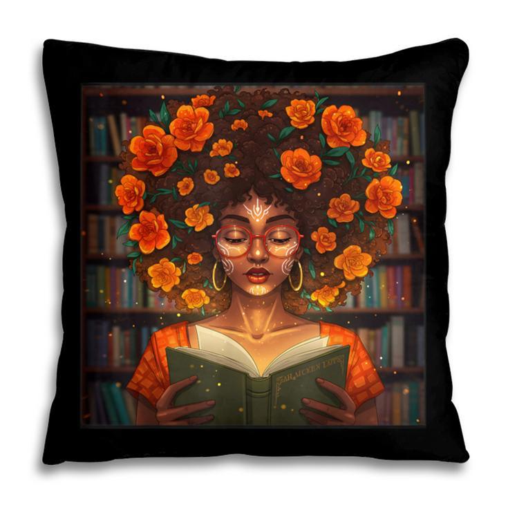 History Month Black Afro Girl Women Book Lovers Pillowcase