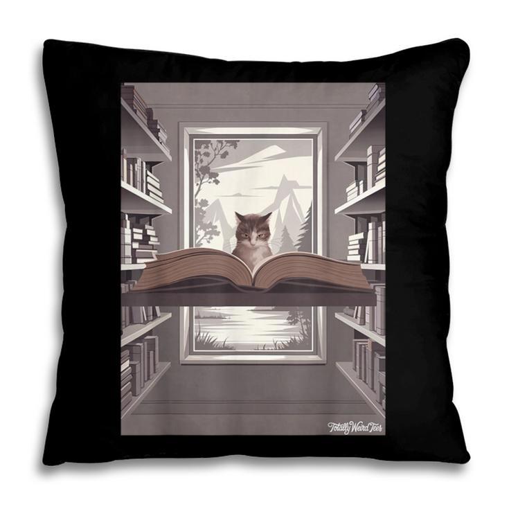 Totally Weird Tees Cat Library Book Reading Literary Pillowcase Totally Weird Tees Cat Library Book Reading Literary Pillowcase