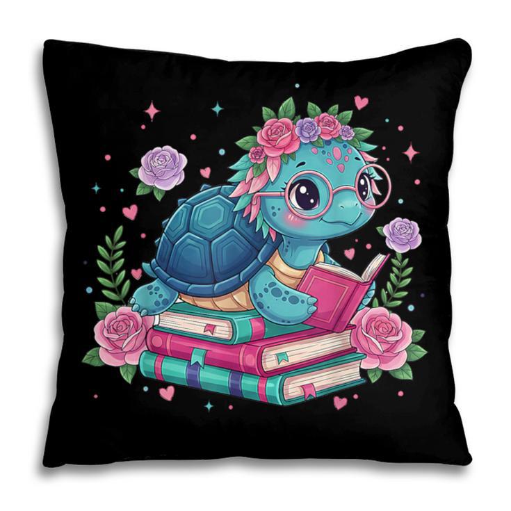 Turtle Bookworm Reading Book Bookworm Book Nerd Cute Graphic Pillowcase