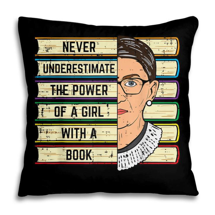 Never Underestimate Girl Read Book Reading Librarian Women Pillowcase