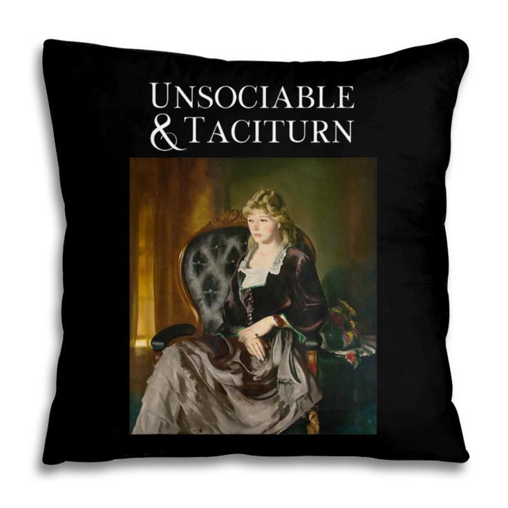 Unsociable And Taciturn Jane Austin Quote Book Classic Lit Pillowcase