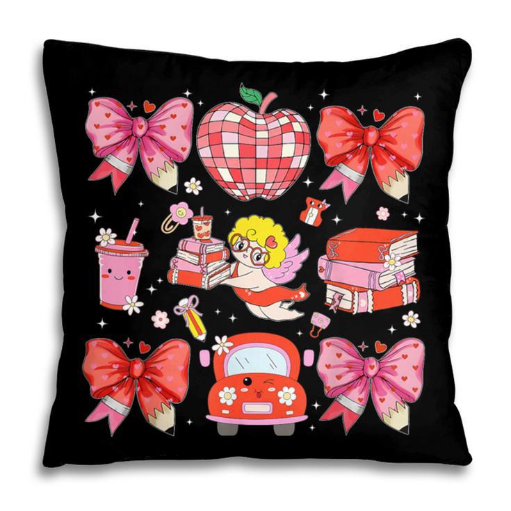 Valentine Cupid Coquette Pink Bow Apple Books Teacher Pillowcase Valentine Cupid Coquette Pink Bow Apple Books Teacher Pillowcase