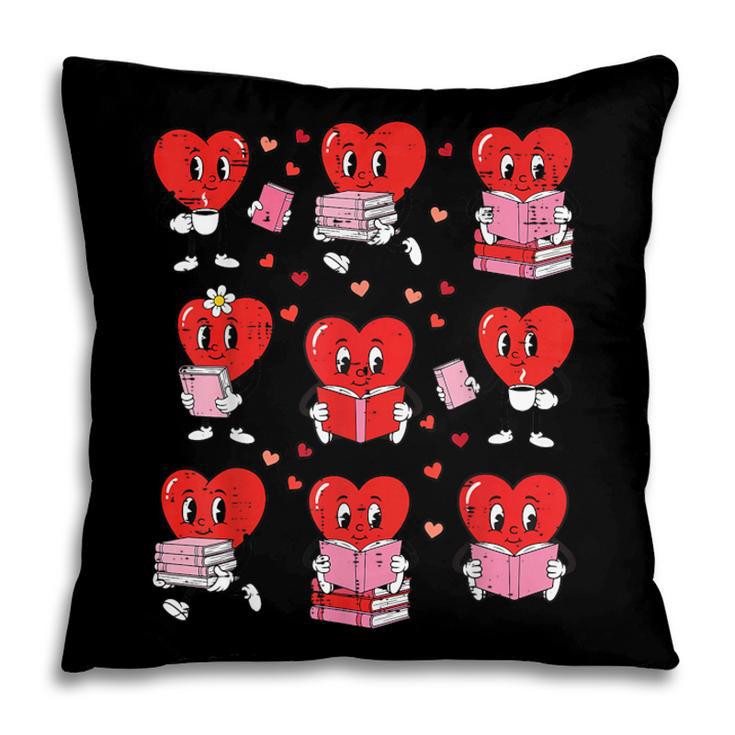 Valentines Day Librarian Heart Reading Book Women Men Kids Pillowcase