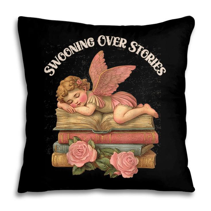 Valentine's Swooning Over Stories Cupid And Book Lover Tee Pillowcase